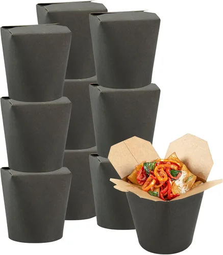 Vista 21 de Restaurantware Bio Tek - Contenedores de comida de 3.2 x 2.9 x 4 pulgadas, 200 cajas de fideos duraderas, desechables y sostenibles, cajas redondas