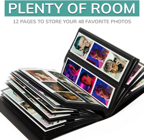 Vista 6 de pbf - Álbum de fotos de 2 x 6 pulgadas con fundas para fotos, libro de recuerdos de tiras de 2 x 6 pulgadas, álbum de tira de fotos, álbum de fotos