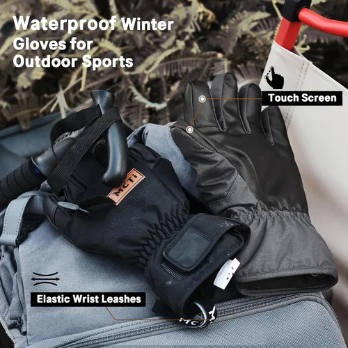 Vista 5 de MCTi Winter Gloves Men's Waterproof Insulated Snow Gloves for Cold Weather