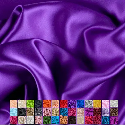 Vista 9 de Yard - Tela de satén sedosa elástica de alta calidad - Tela para vestidos y faldas - Suave como la seda, brillo metálico, ideal para bodas y diseño
