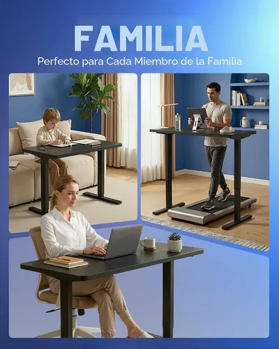 Vista 6 de FLEXISPOT EN1 - Escritorio de pie de una pieza, 40"x24" de escritorio sin costuras, eléctrico, altura ajustable para oficina en casa, salas de Negro