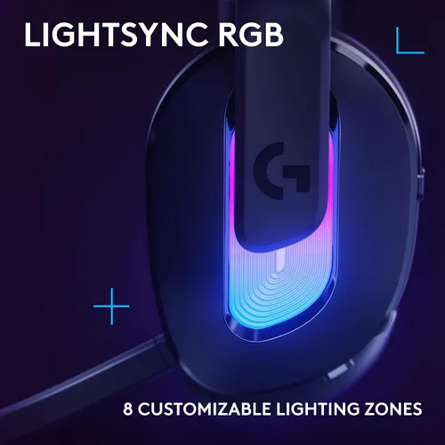 Vista 2 de Logitech G 522 Lightspeed - Auriculares inalámbricos para juegos, LIGHTSYNC RGB, micrófono de ancho de banda completo y audio sincronizado avanzado