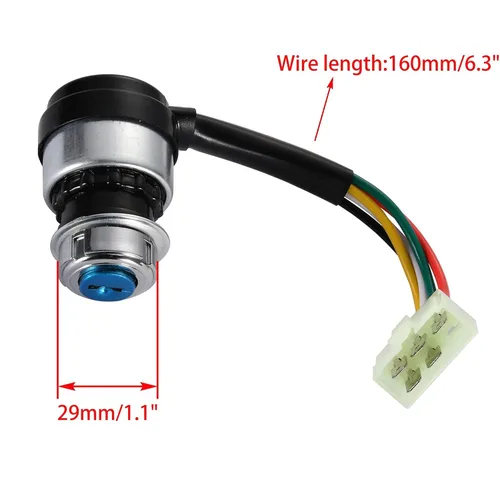Vista 2 de WOOSTAR Interruptor de llave de encendido de 5 pines para 50cc 70cc 90cc 110cc 125cc 150cc 200cc 250cc dune Buggy Go Kart ATV 4 Wheeler Quad