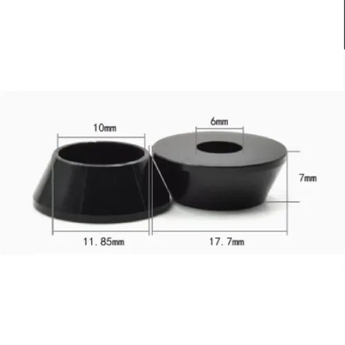 Vista 2 de 20pcs M6 Cono Arandelas de Copa Anodizado Aleación de Aluminio Junta de Tornillo Arandelas avellanadas (negro)