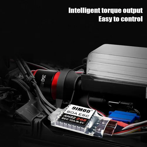 Vista 4 de AM32 80A RC Motor sin escobillas ESC Combo 3542-1850KV Motor sin escobillas y ESC con conector USB sin sensor RC ESC Kit de motor para 1/8 1/10