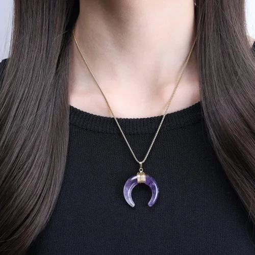 Vista 2 de COAI Collar de luna de cristal curativo para mujer