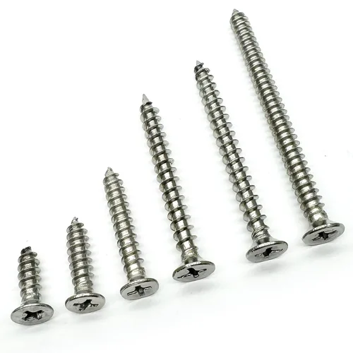 Vista 5 de Tornillos de 0.197 x 0.472 in, cabeza plana, Phillips Drive, autoperforantes, tornillos de madera para paneles de yeso de acero inoxidable 304, 100