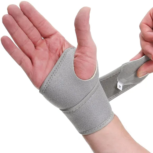 Vista 14 de NeoTech Care Muñequera – Tejido elástico y transpirable – Correa de compresión ajustable – Hombres, mujeres, derecha o izquierda – Envoltura de Beige
