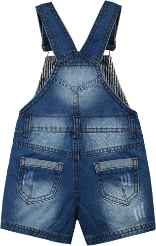 Vista 2 de KIDSCOOL SPACE Pantalones cortos de verano para bebés y niñasniños, overol de mezclilla ajustable