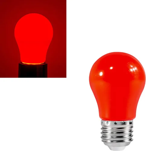 Vista 3 de Lxcom Lighting Paquete de 12 bombillas LED de color rojo 1W G45/A15 forma E26 E27 base media luz decorativa de Navidad para decoración de porche