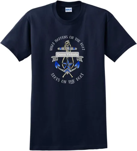 Vista 2 de Camiseta de manga corta unisex personalizada What Happens On The Boat