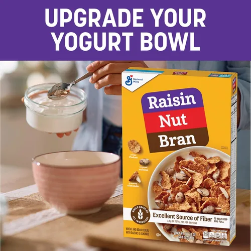 Vista 6 de Cereal de pasas y nueces, cereal alto en fibra, hecho con grano entero, 20.8 oz