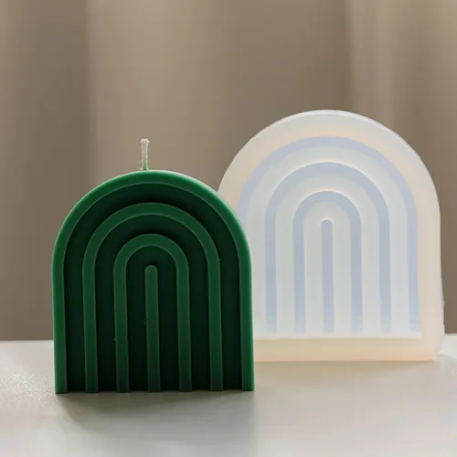 Vista 6 de Paquete de 2 moldes de fundición de joyería de resina para puerta de arco y vela de línea de corazón, molde de silicona 3D para suministros