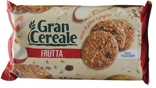 Vista 2 de Mulino Bianco: "Gran Cereale Frutta" ("Galletas de cereales de frutas"), galletas altas en fibras, paquetes de 17.63 onzas (17.64 oz) (paquete de 2)