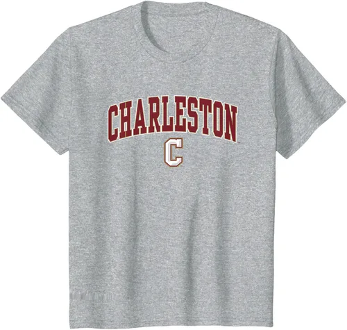 Vista 10 de Charleston Cougars Arch Over Logo - Camiseta con licencia oficial, Negro