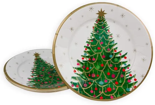 Vista 3 de Platos llanos Merry And Bright - 8 por paquete