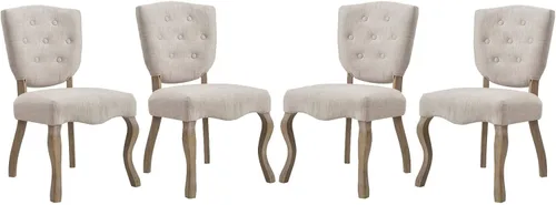 Vista 11 de Modway Array French Vintage Tufted Tapizado Tela Dos Sillas De Comedor En Gris Claro