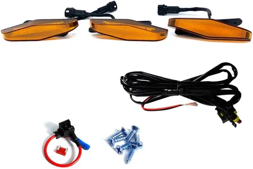 Vista 2 de 3 luces LED ámbar de lente ámbar compatibles con parrilla 4Runner TRD Pro 2014-2019 SR5 TRD todoterreno Limited TRO Pro