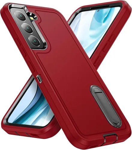 Vista 13 de Funda para Samsung Galaxy S22 Plus con función atril de 3 capas de grado militar, funda protectora de silicona resistente a prueba de golpes