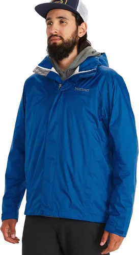 Vista 16 de MARMOT Chaqueta impermeable Precip Eco para hombre, 100% reciclada, transpirable, ligera, plegable Azul ártico