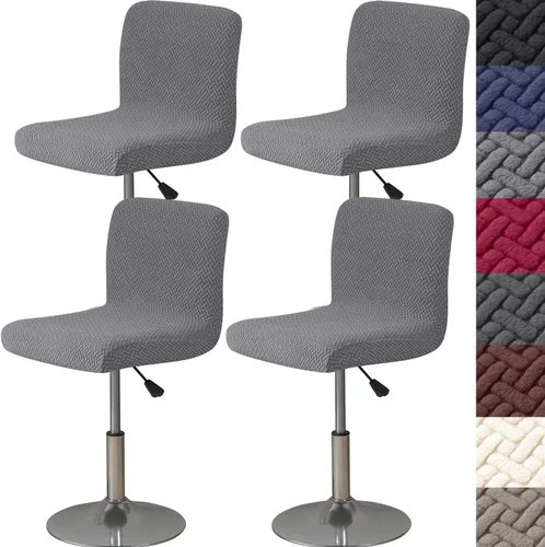 Vista 17 de HFCNMY Fundas para Taburetes de Bar con Respaldos, Paquete de 2 Fundas Elásticas para Sillas de Taburete de Bar, Fundas para Taburetes de Bar