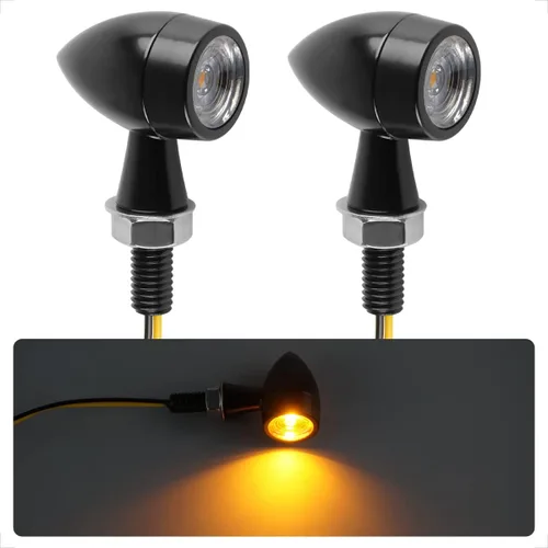 Vista 11 de evermotor CNC - Señal de giro para motocicleta, 12 V, luz intermitente LED ámbar 2 piezas, impermeable, universal, forma de bala, carcasa