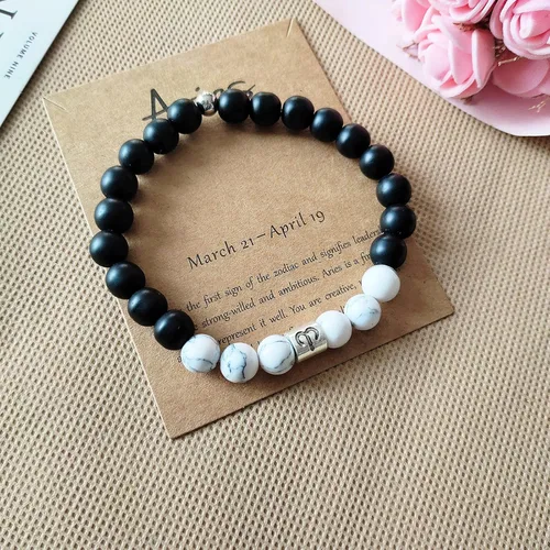 Vista 5 de Long tiantian Pulsera del zodiaco para hombre, pulsera de horóscopo de constelación para mujer, regalos de signo del zodiaco, pulsera con cuentas
