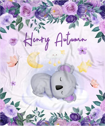 Vista 58 de Manta de bebé personalizada para niñas y niños pequeños, recién nacidos, regalos personalizados de vaca floral con nombre y texto, 40 x 30 pulgadas