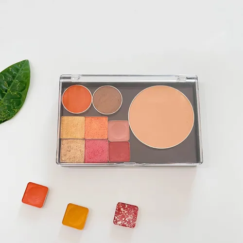 Vista 5 de Paleta de maquillaje de peso ligero de sombra de ojos magnética vacía de tamaño pequeño - Viajar, paleta de depósito 4.76 x 3.11, Negro