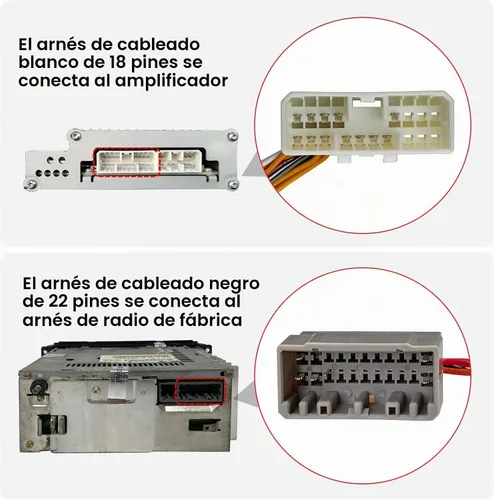 Vista 2 de RED WOLF Arnés de cableado de derivación de amplificador de fábrica para Dodge Ram 2002-2004 OEM AMP, conector de enchufe de cable de alambre