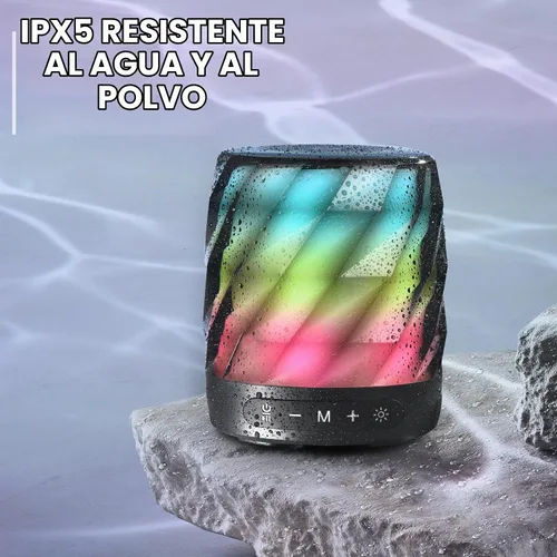 Vista 3 de LFS Altavoces Bluetooth - Altavoces inalámbricos portátiles de sonido premium de 20 W con TWS Bluetooth 5.0, luces LED, impermeables, tiempo