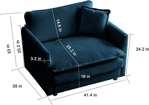 Vista 3 de Moderno juego de sofá modular de 3 piezas, asiento extra profundo, sofá modular en forma de L de gran tamaño con sofá biplaza y sofá individual