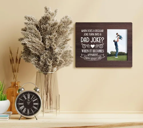 Vista 4 de Regalos para papá: placa de marco de fotos, feliz día del padre, divertido marco de fotos, regalo ideal para papá de hija o hijo