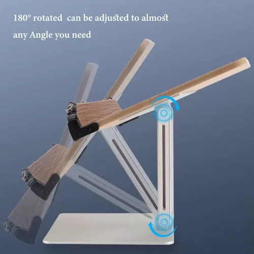 Vista 2 de GIZNXBA Soporte de libro para lectura de altura ajustable con clip de papel, soporte plegable manos libres, soporte de libro de texto para lectura