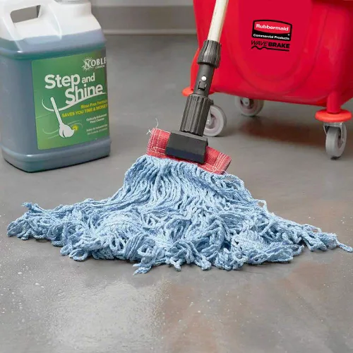 Vista 3 de Rubbermaid Commercial Products Super Stitch - Trapeador húmedo grande de mezcla de 24 onzas, diadema de 5 pulgadas, azul, para limpieza de uso