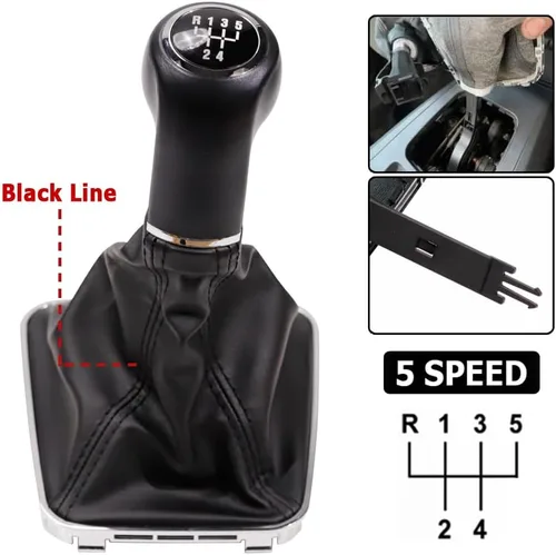Vista 3 de Gear Shift Knob Boot Cover for O-pel Vauxhall Zafira B(5 speed black line)