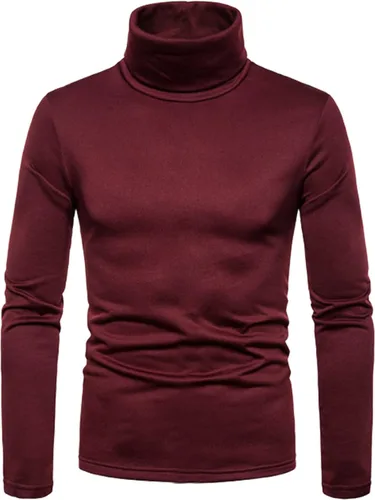Vista 2 de MAQUIDE Suéter básico de punto térmico de cuello alto para hombre