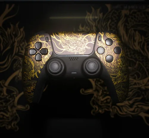 Vista 2 de Carcasa frontal trasera delantera y cubierta de almohadilla táctil personalizada con tornillos herramientas para PS5 Game Controller Shells Black
