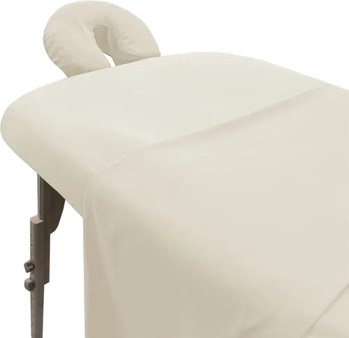 Vista 14 de London Linens Juego de sábanas de microfibra suave para mesa de masaje de 3 piezas, incluye funda para mesa de masaje, sábana bajera ajustable