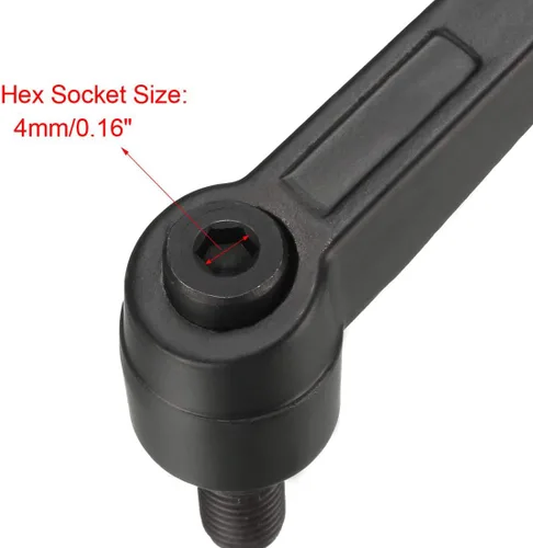 Vista 4 de uxcell M8 x 0.591 in mango ajustable palanca de sujeción rosca botón trinquete macho roscado perillas de bloqueo de tornillo giratorio perno