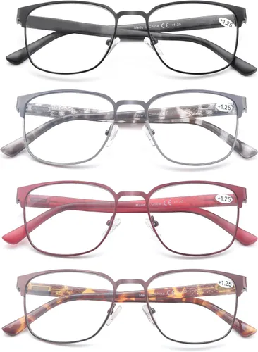 Vista 2 de Reading Glasses Women Blue Light Blocking Metal Readers Small Head/Petite Face Lightweight Cheaters 130mm Frame Width