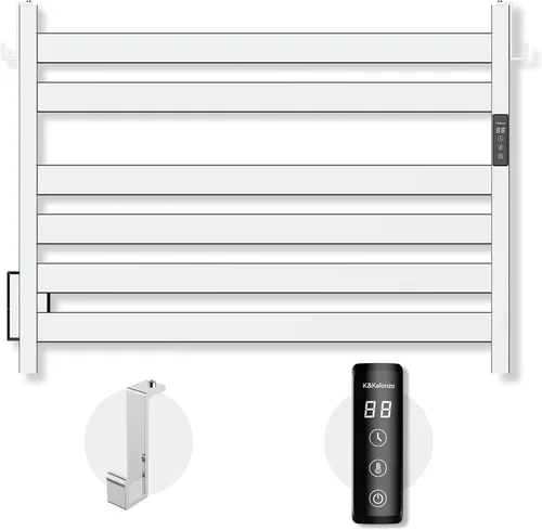 Vista 12 de K&KALONZO EL18SL - Toallero térmico de 5 bares, montaje en pared, calor rápido en 2 minutos, EL18SL Brushed, Fast Heat(122°F in 2 Min), Built-in