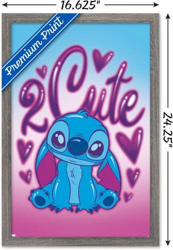 Vista 3 de Trends International Disney Lilo and Stitch - Póster de pared, 22.4 pulgadas de largo x 14.7 pulgadas, versión enmarcada en madera de granero