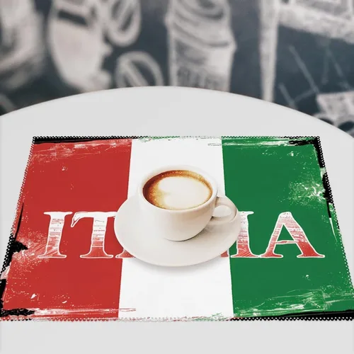 Vista 7 de Italia National Pridees Placemats Set of 6 Resistant Table Mats Washable Place Mats for Dinner Party Table Decoration