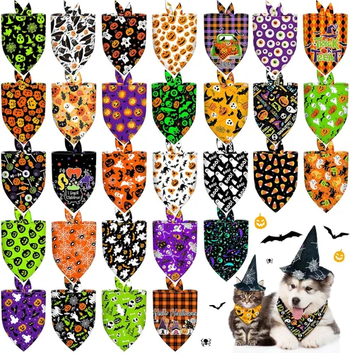Vista 15 de 30 pañuelos de Navidad para perros, bufandas ajustables para perros, baberos, pañuelos de invierno para cachorros, pañuelos lavables para Tema