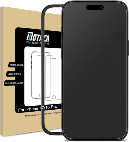 Vista 8 de Mothca - Protector de pantalla de vidrio mate para iPhone 14 Pro, antideslumbramiento y antihuellas, vidrio templado transparente, compatible
