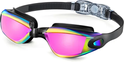 Vista 13 de NSSIW Gafas de natación para adultos, para hombres y mujeres: antivaho sin fugas y campo de visión ultra ancho, paquete de 3
