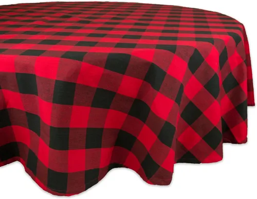 Vista 10 de DII Buffalo Check Collection, mantel clásico de granja, 52 x 52 pulgadas, color verde antiguo