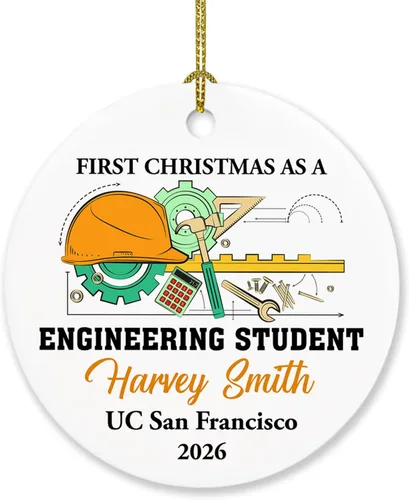 Vista 23 de Adorno de estudiante de primera Navidad como oficial de policía, adorno de Navidad personalizado para estudiantes de primer año, adorno de Navidad
