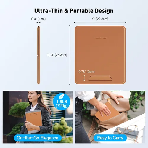 Vista 2 de AboveTEK Soporte plegable portátil 2 en 1 para iPad y portátil para escritorio, soporte de viaje ajustable para MacBook Air de 14 y 17 pulgadas